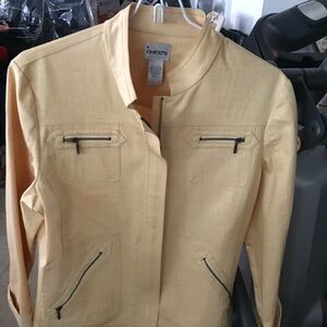 Chico's Light Yellow Bomber Jacket